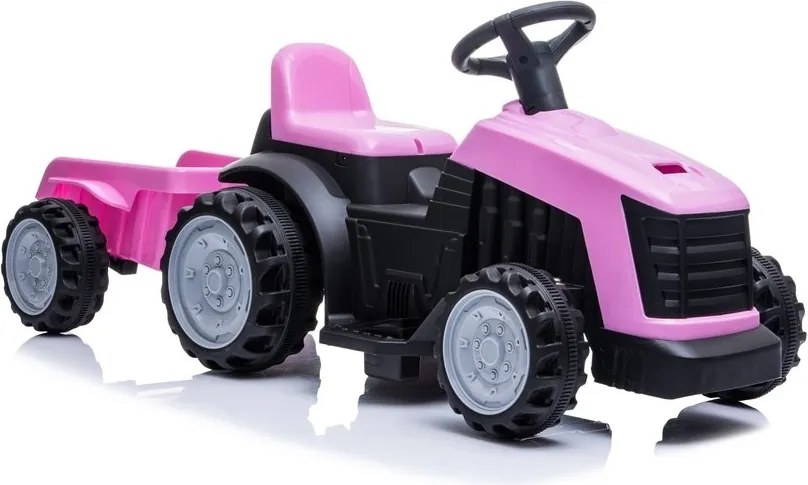 LEAN CARS TR1908T Batériový traktor s prívesom ružový
