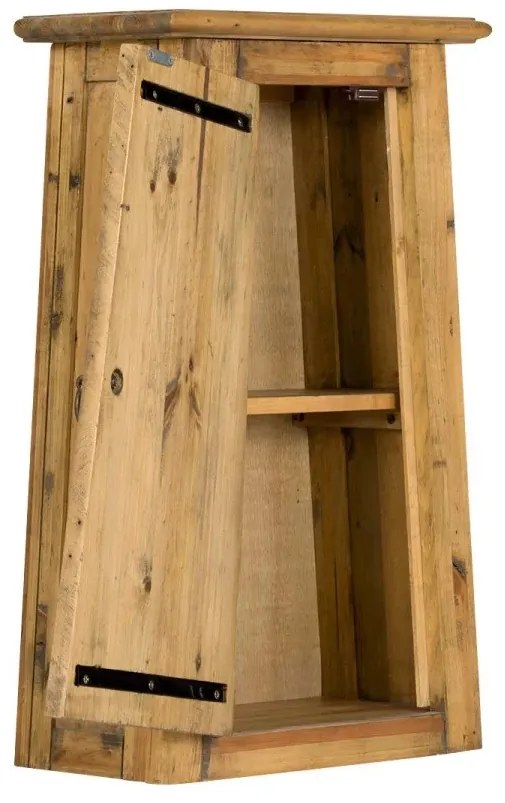 furniture-nabytek.cz - Masivní nástěnná skříňka do koupelny Rangoon z recyklované borovice, lakovaná, hnědá – 42×22×70 cm