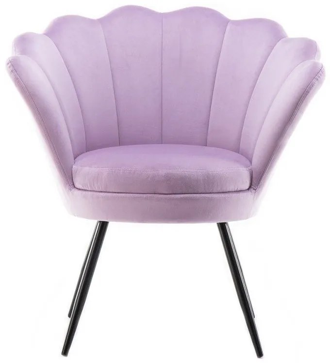 LuxuryForm DESIGN Kreslo FREY VELUR s čiernymi nohami - levanduľa