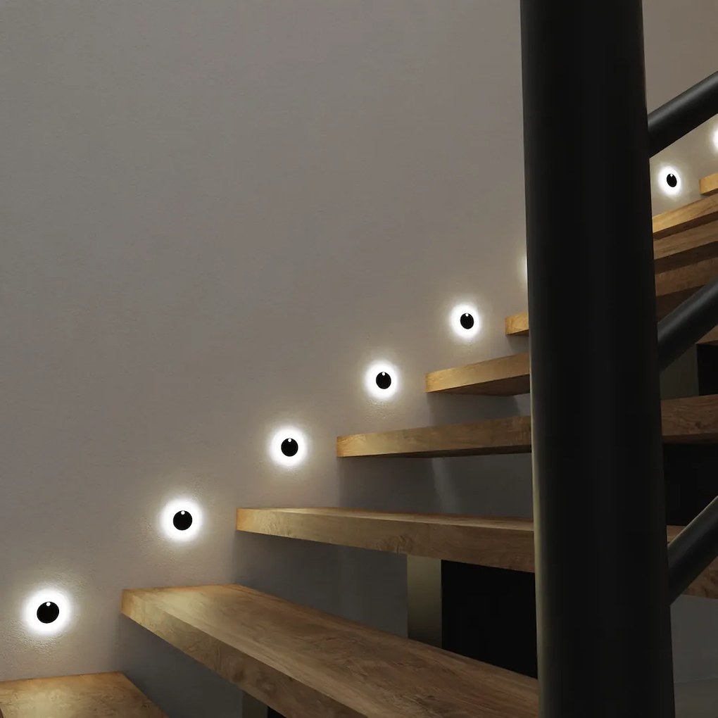 Schodiskové LED svietidlo Oti, 1x LED 0,6w, 3000k, b, pohybový senzor