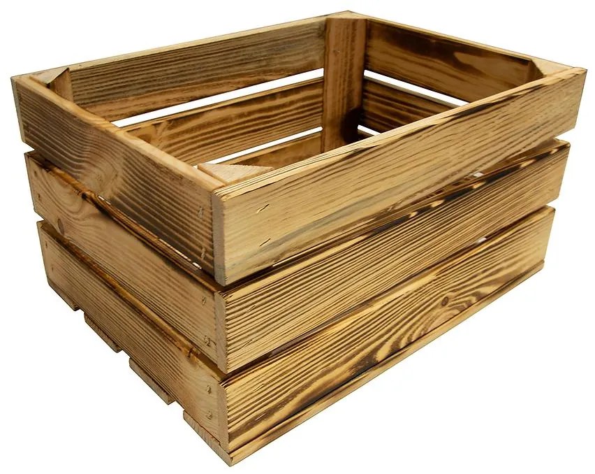 Drevená debnička opalovaná "M" 40x30x21 cm