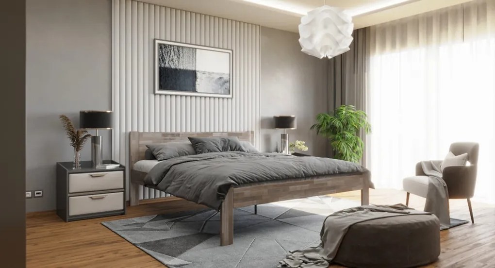 Posteľ Fava 180x200 cm, šedý buk