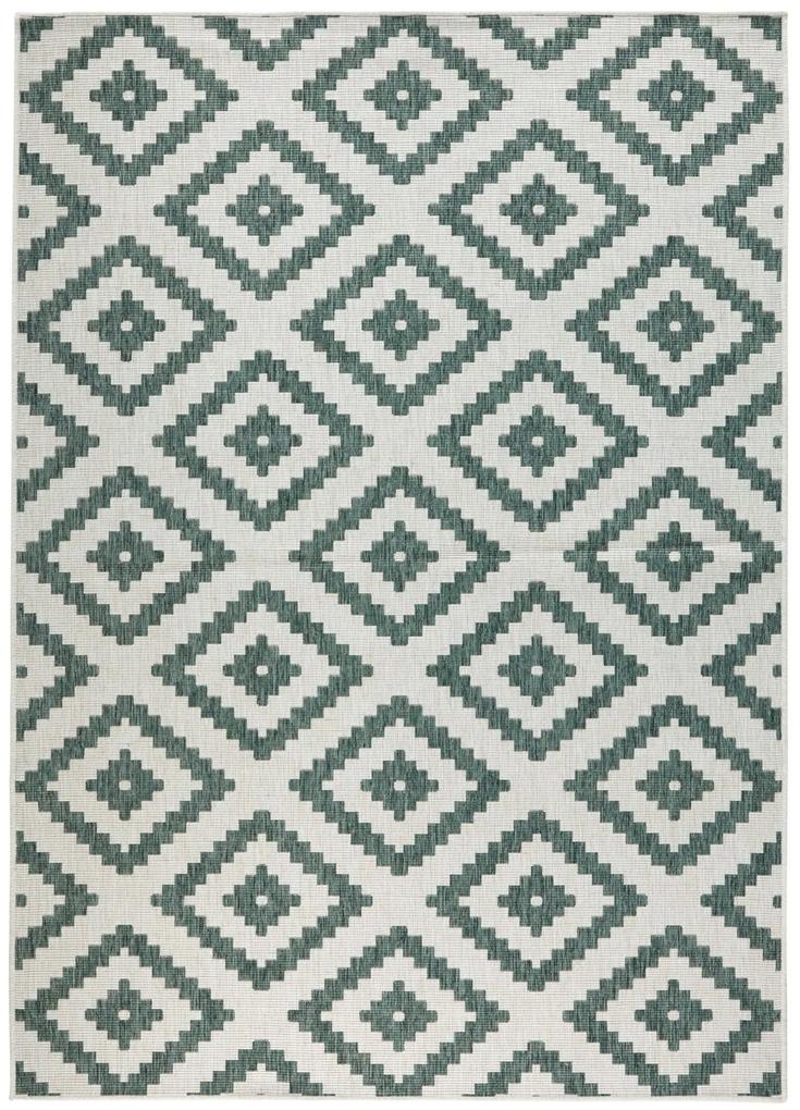 NORTHRUGS - Hanse Home koberce Kusový koberec Twin-Wendeteppiche 103131 grün creme – na von aj na doma - 80x150 cm