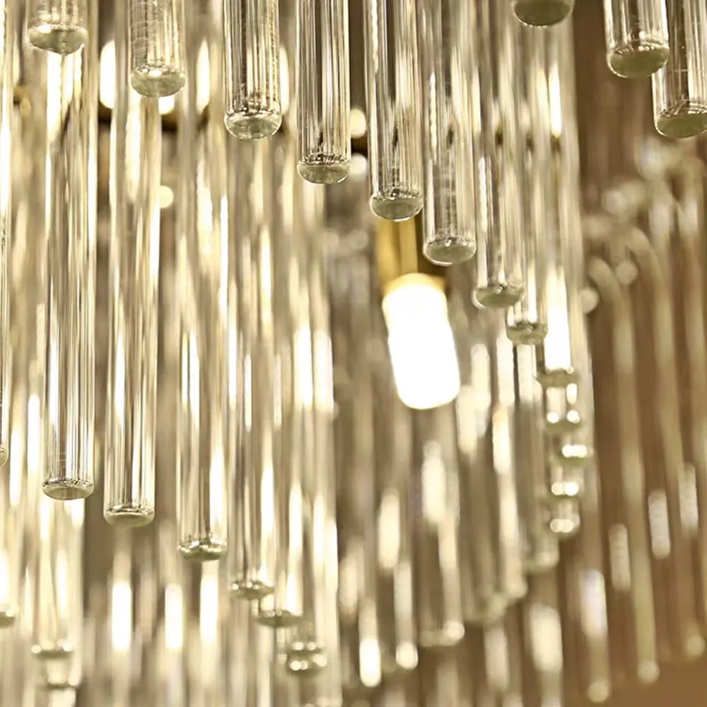 Toolight Toolight, krištáľové závesné svietidlo 8xE14 APP1654-8CP, zlatá lesklá, OSW-01597