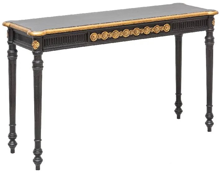 Venice konzolový stolík 125 cm čierna/zlatá