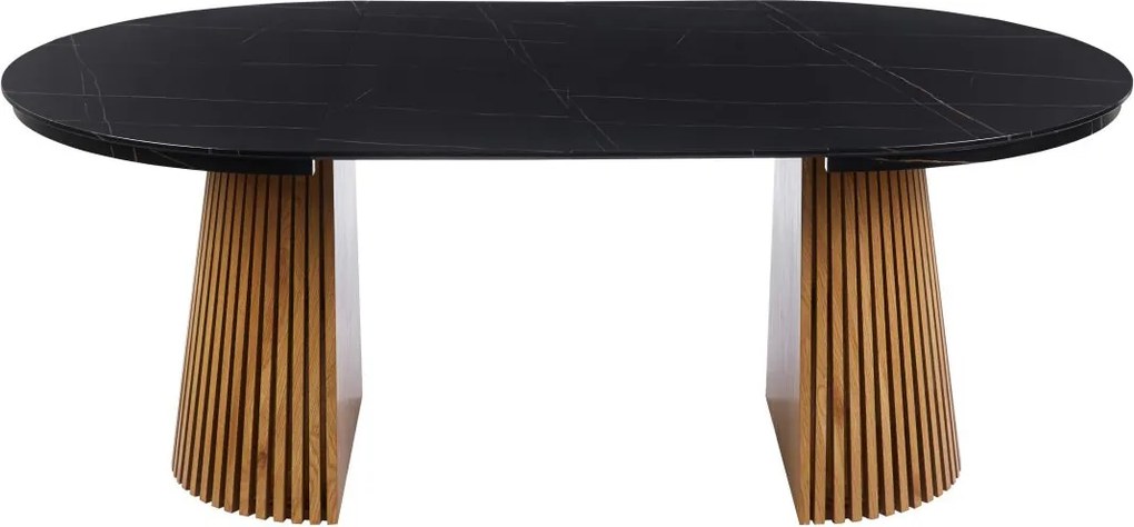 Vintino Jedálenský stôl NEVIO 120–160–200 × 120 cm – čierna / dub