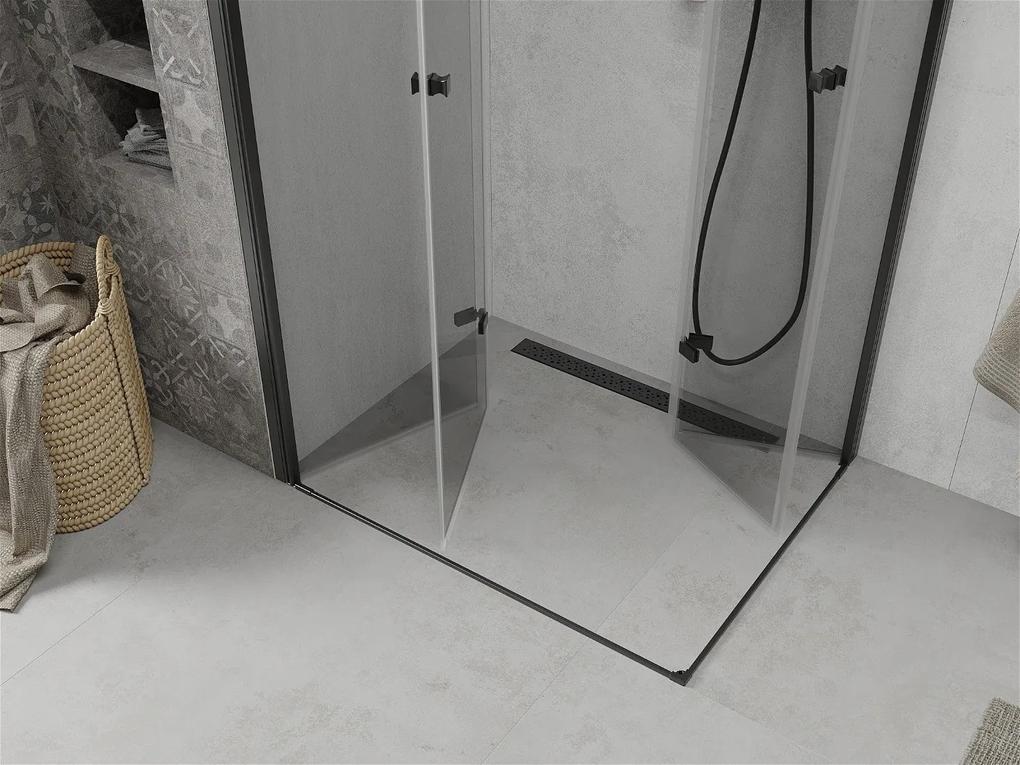 Mexen Lima Duo, sprchový kút 90 (dvere) x 80 (dvere) cm, 6mm číre sklo, čierny profil, 856-090-080-70-00-02