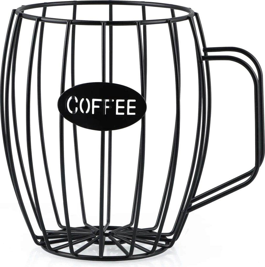 QUTTIN Organizér na kapsuly na kávu, dekoratívny kovový kôš v tvare hrnčeka BIG COFFEE