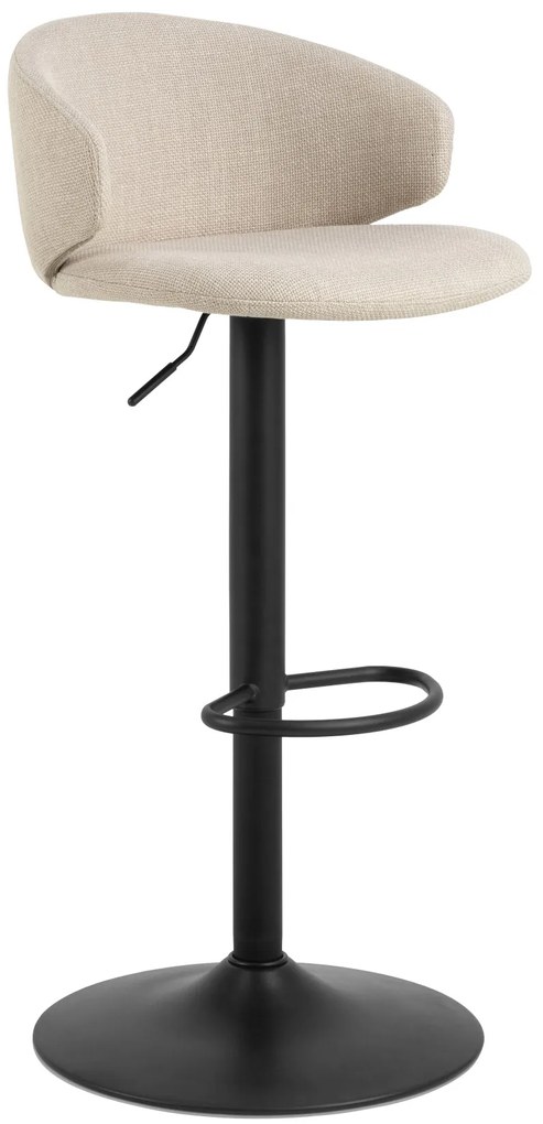 NELA Béžová (tkanina Basel 24) / čierna noha – OTOČNÁ, ČALÚNENÁ BAROVÁ STOLIČKA DO KUCHYNE, OBÝVAČKY ALEBO REŠTAURÁCIE.