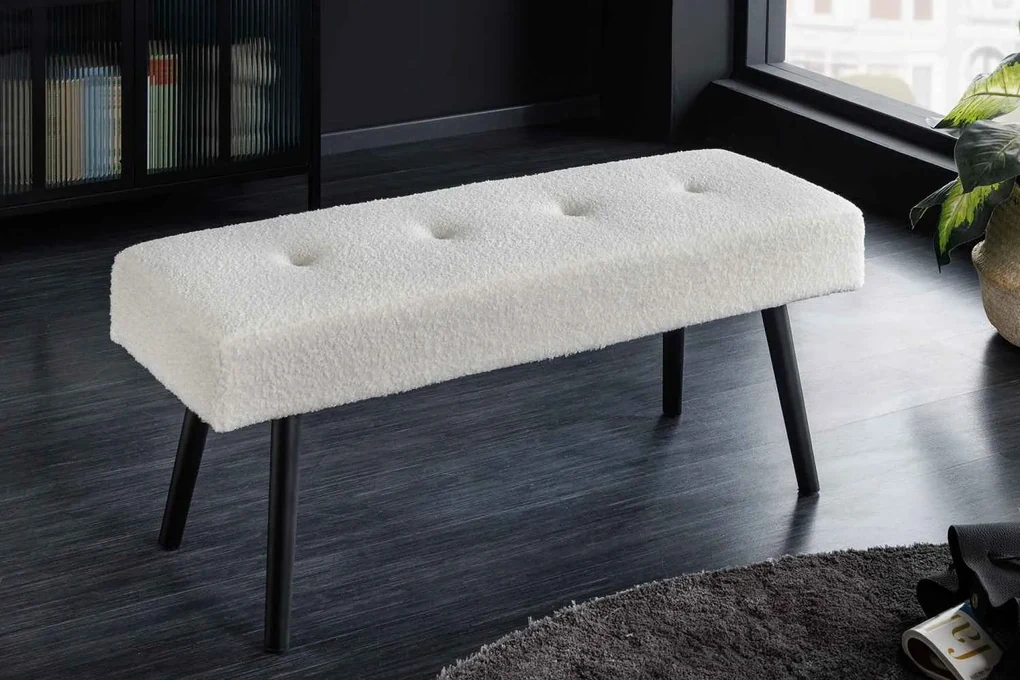 Dizajnová lavica Bailey 100 cm biela