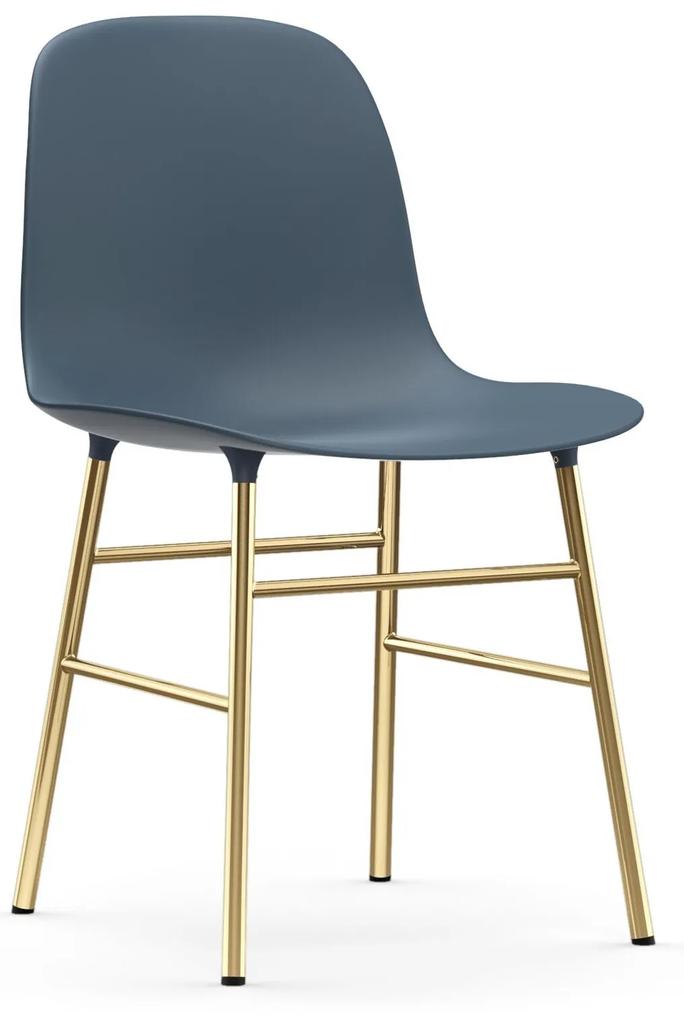 Stolička Form Chair – modrá/mosadzná