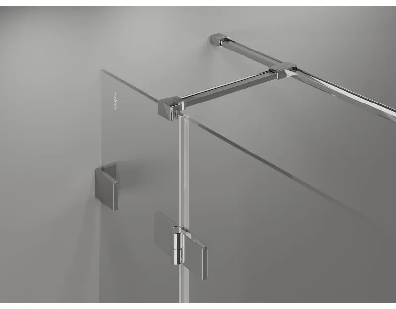 Mexen Lunar T, výklopný sprchový kút pravý 130 x 120 cm, 8mm číre sklo, chrómový profil, 834T-130-120-01-00-P