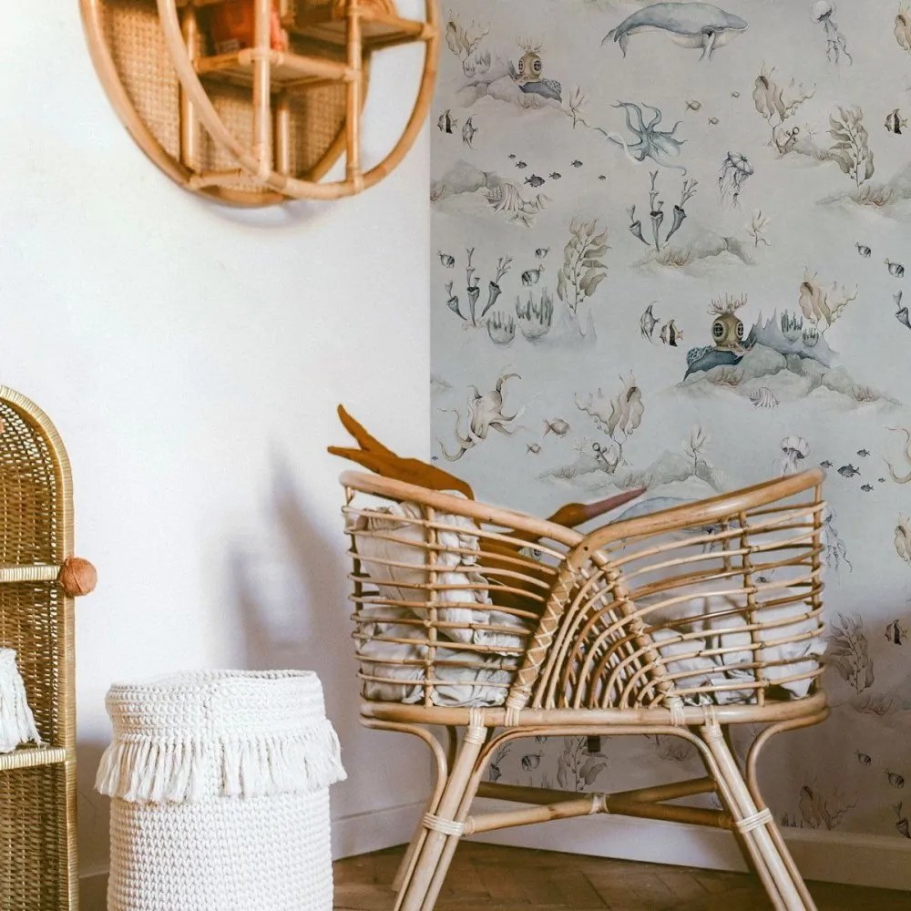 Tapeta podvodný svet šedá 280x100 cm