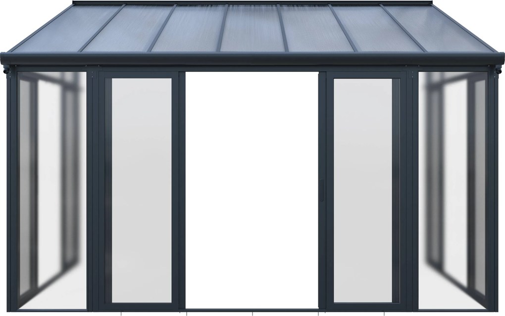 Luxusná zimná záhrada BestBerg PZ-QA7 / 12,8 m² / 300 x 428 x 312 cm / antracit