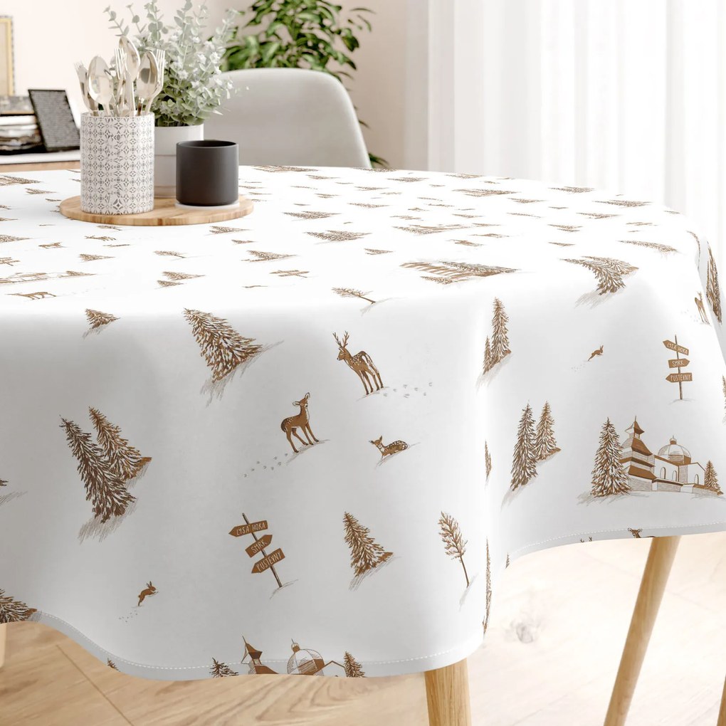 Goldea okrúhly obrus z pevnej bavlny - beskydy Ø 160 cm