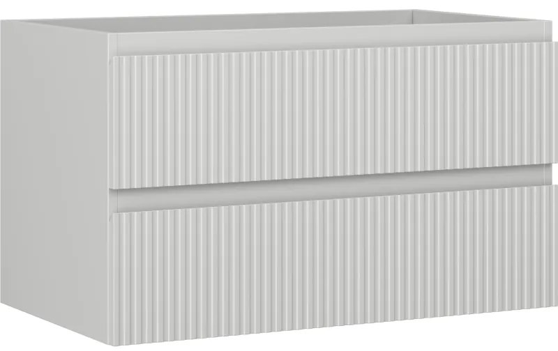 Mexen Rivel, kúpeľňová skrinka 80 cm, 2 zásuvky, drážkovaná, sivá matná, 91A20-08047-2-BFF62