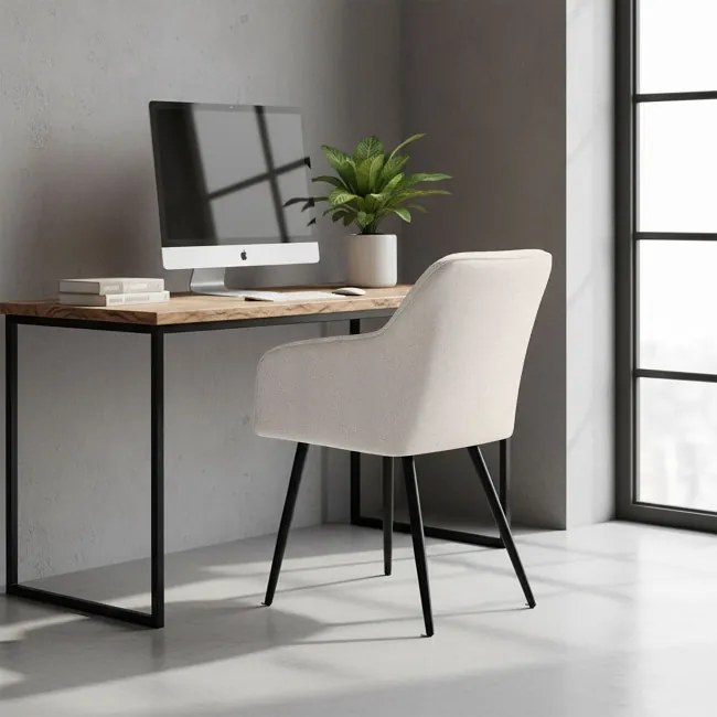 Sada dvoch jedálenských stoličiek LUXANO krémové / čierne nohy (2 ks)