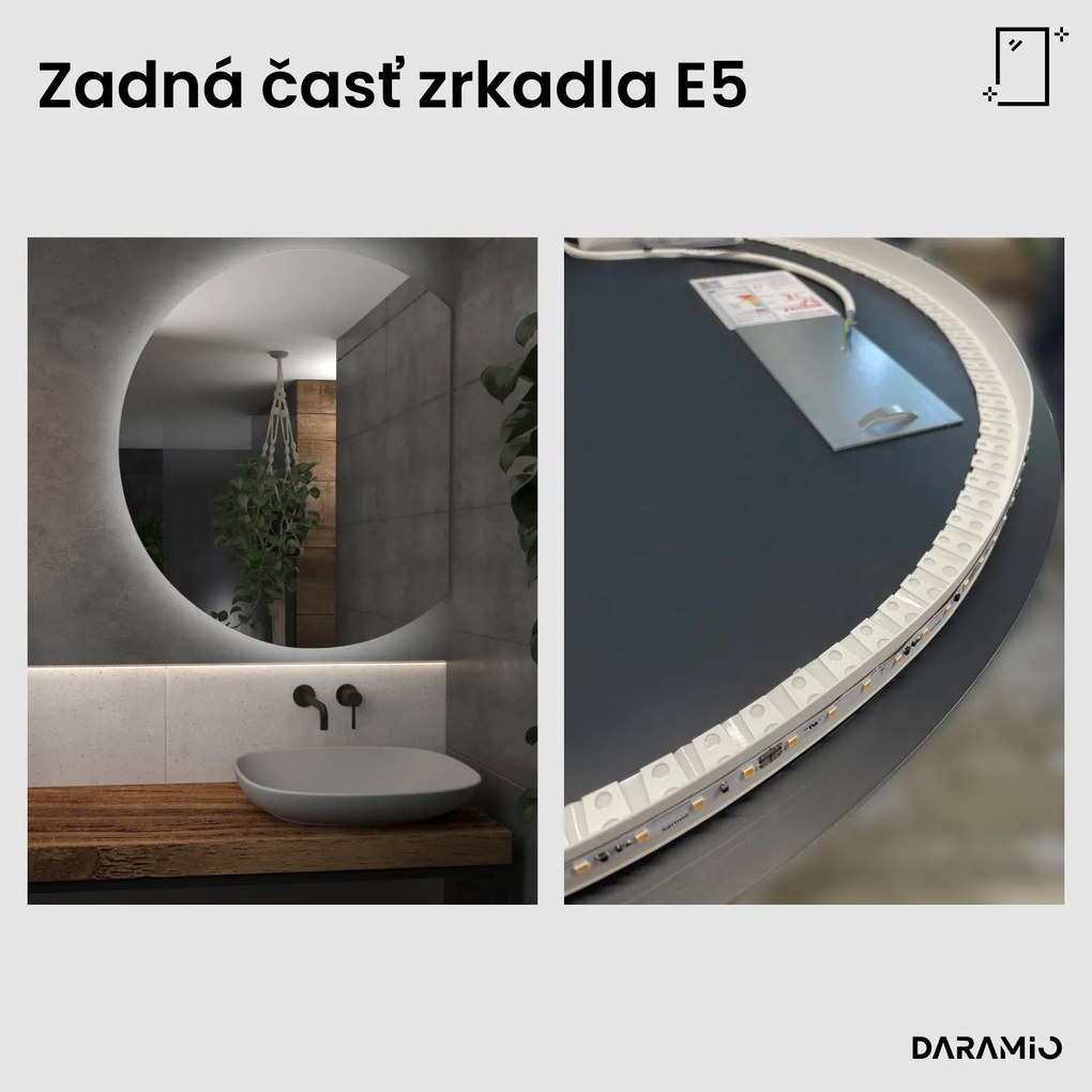 Polkruhové zrkadlo s LED osvetlením E5