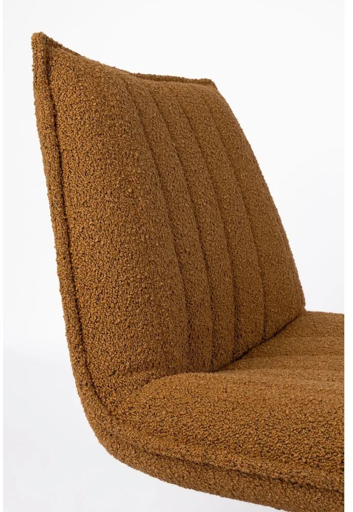 Okrovožlté kreslo z textílie bouclé Jax – White Label