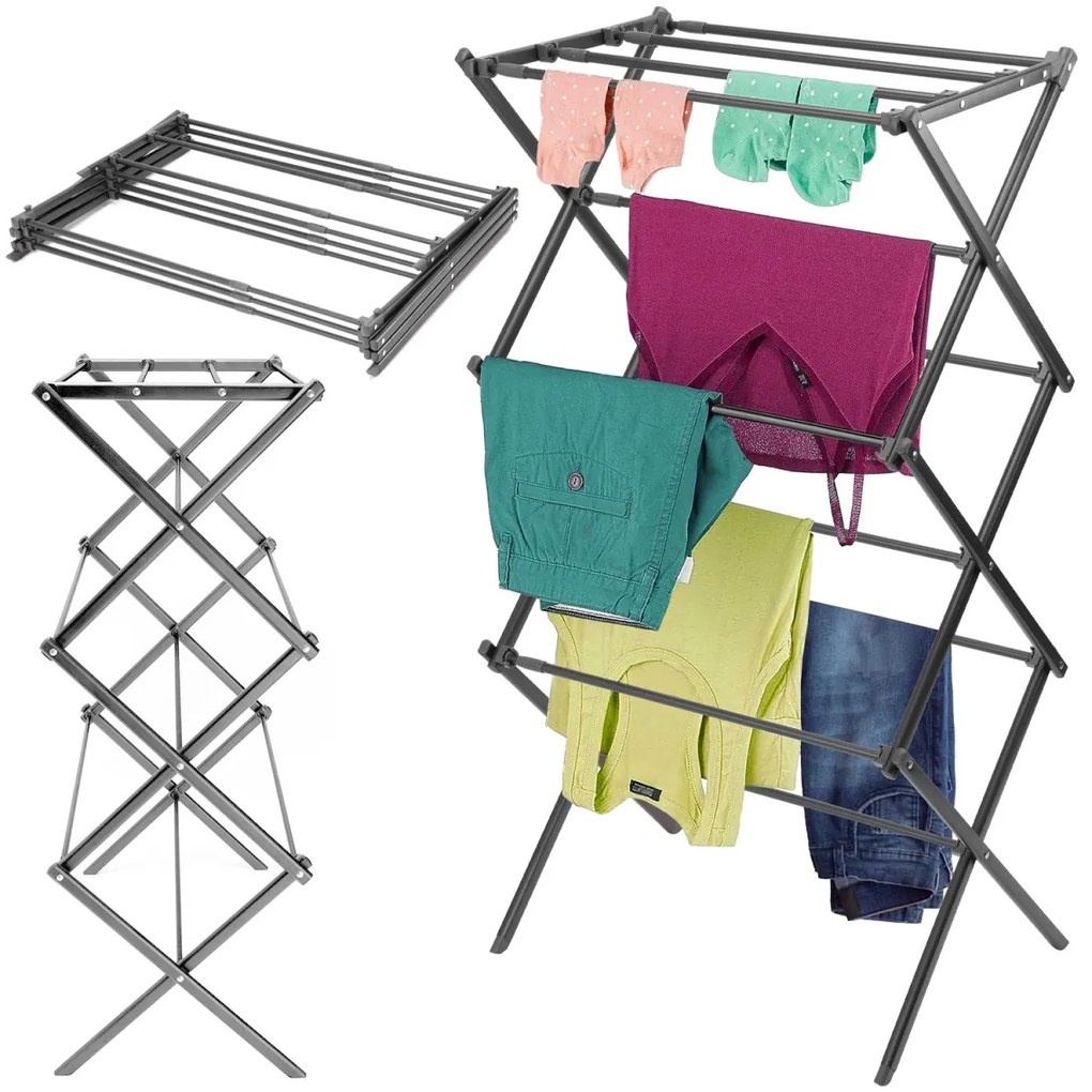 Nastaviteľný sušiak na bielizeň GRENA antracitový