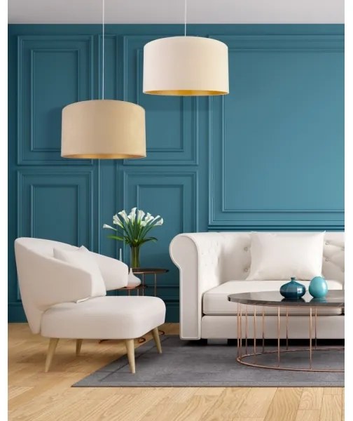 Duolla - Luster na lanku ROLLER 1xE27/40W/230V pr. 40 cm krémová