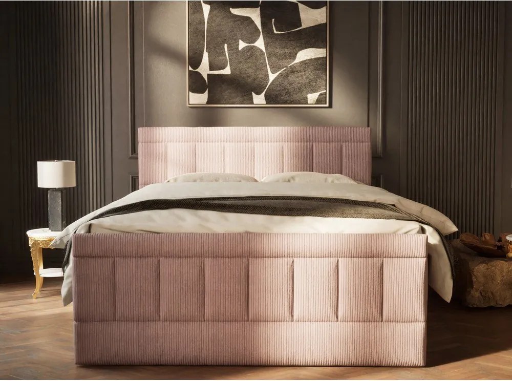 Fialová boxspring posteľ s úložným priestorom 160x200 cm Caya – Maison de Rêve