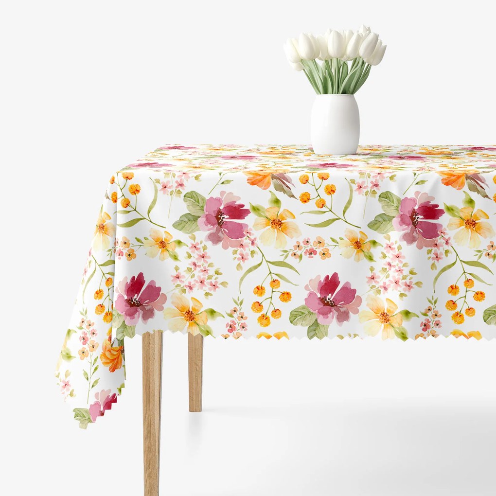 Goldea hranatý teflónový obrus - kvety ibišteka 80 x 80 cm