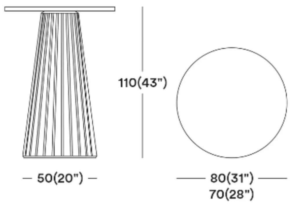 CORDOBA H110 DIZAJNOVÝ BAROVÝ STÔL Ø 70cm