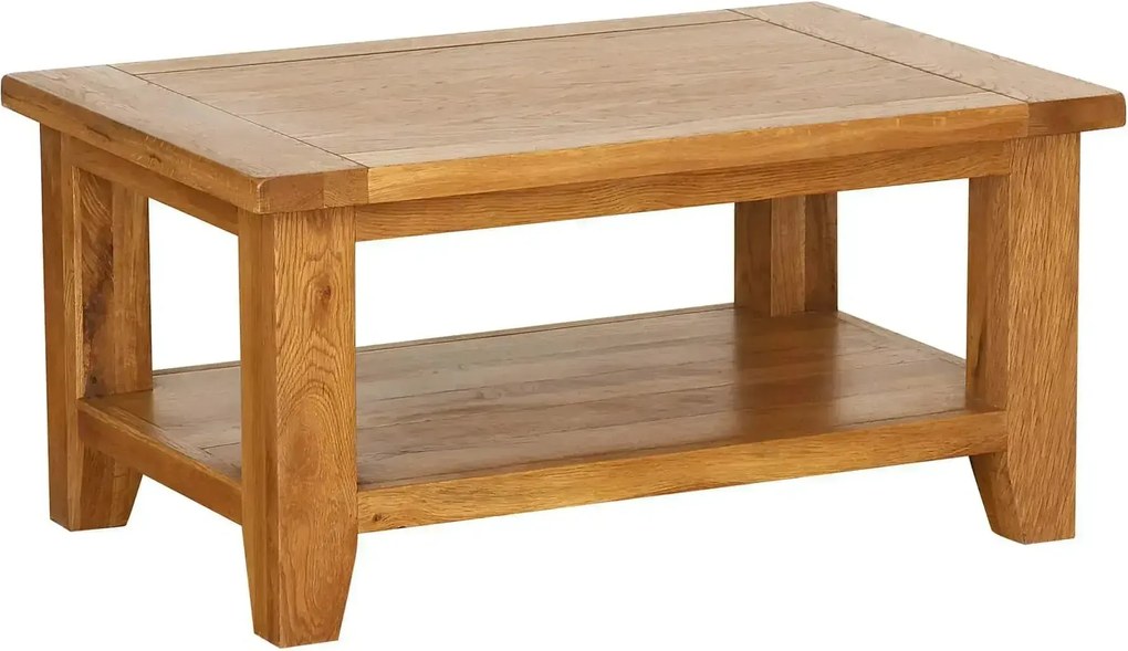 Dubový konferenčný stolík s poličkou, 91x61x45 cm