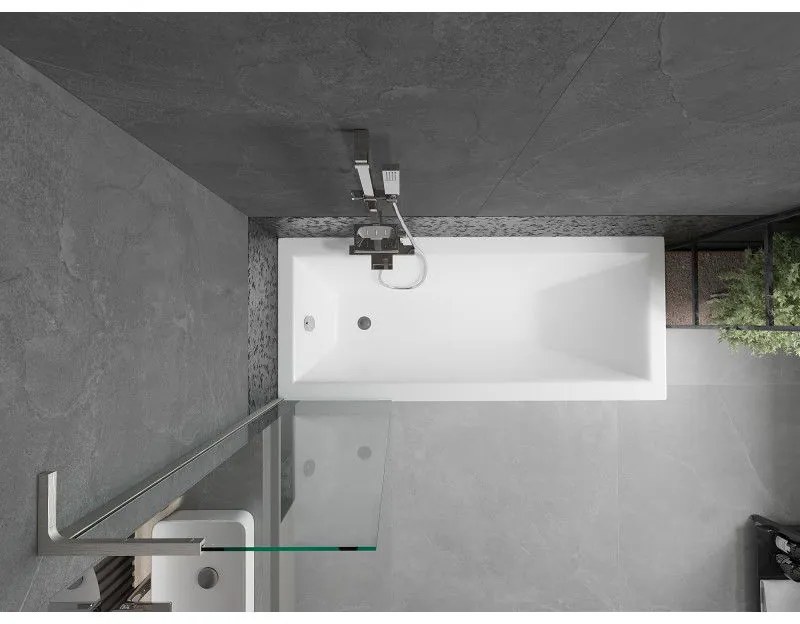 Mexen Next L, 1-krídlová vaňová zástena 50 x 150 cm, transparent, 6mm číre sklo, profil brúsená oceľ, 895-050-000-03-00-97