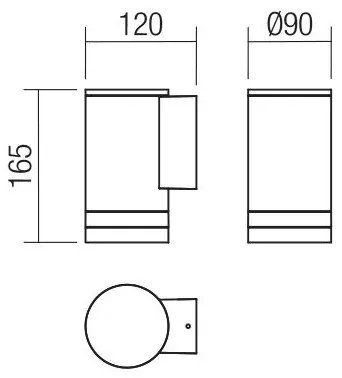 Redo 90517 - Vonkajšie nástenné svietidlo CARGO 1xGU10/28W/230V IP54 antracit