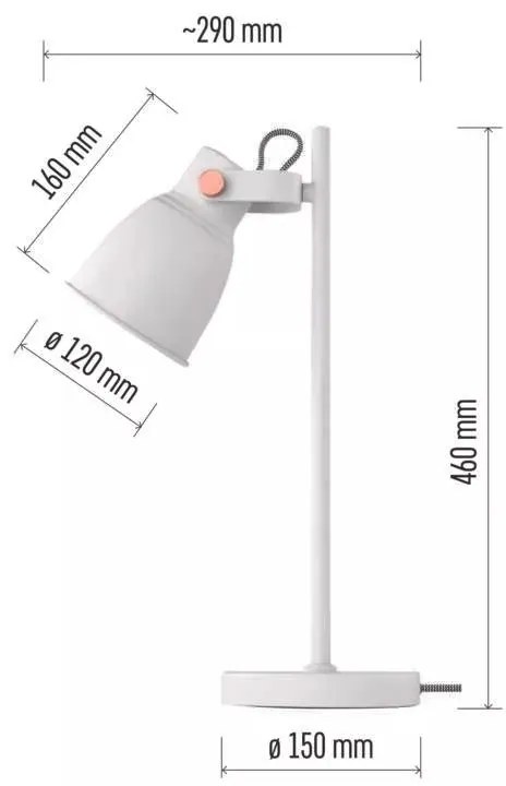 EMOS Bielá stolová lampa pre žiarovku E27 Z7621W