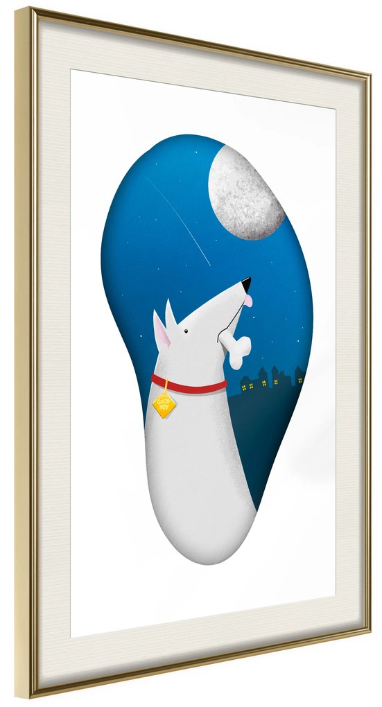 Artgeist Plagát - Dog Dreams [Poster] Veľkosť: 20x30, Verzia: Čierny rám s passe-partout