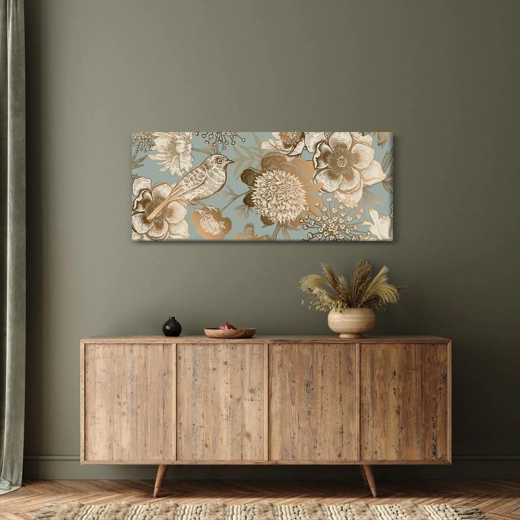 Obraz zlatých kvetov (120x50 cm)