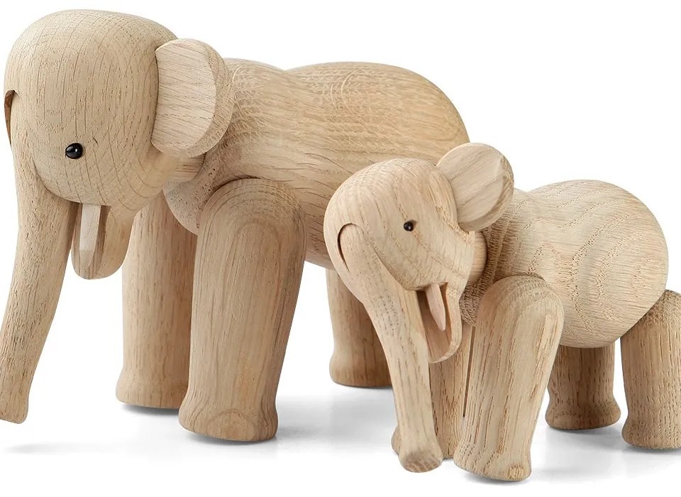 Kay Bojesen Denmark Drevený slon Oak Elephant Mini 9,5 cm