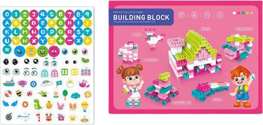 LEAN Toys Priestorové stavebné bloky Pastelová ružová 360 el.