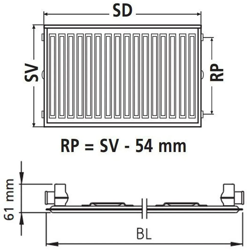 Kermi Therm X2 Profil-kompakt doskový radiátor 10 750 / 400 FK0100704