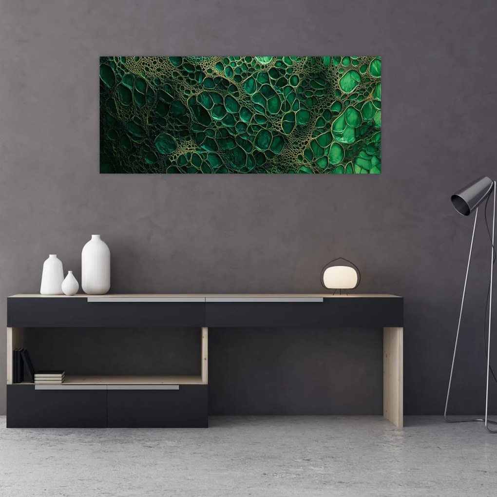 Obraz - Zelený mikroskopický záber (120x50 cm)