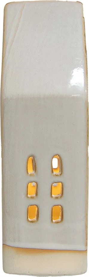 Béžový porcelánový domček s LED svetielkami Chrie - 8*5*18 cm