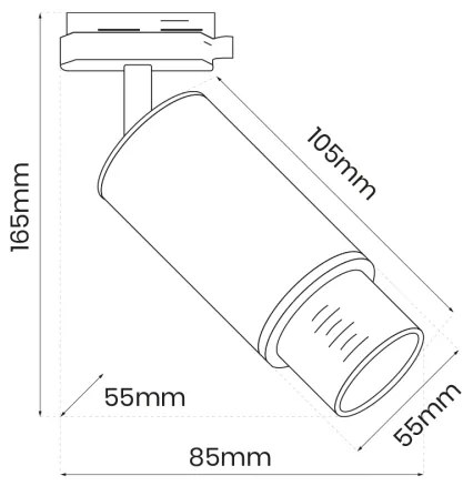 Bodové svietidlo do lištového systému MICA 1xGU10/25W/230V 1-fázové biela