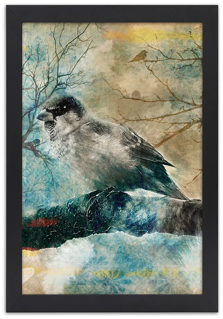 Gario Plagát Vrabec na konári Farba rámu: Bez rámu, Rozmery: 30 x 45 cm