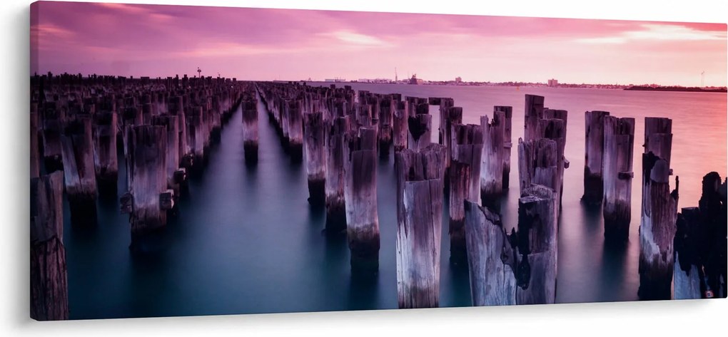 Obraz drevených kolov (120x50 cm)