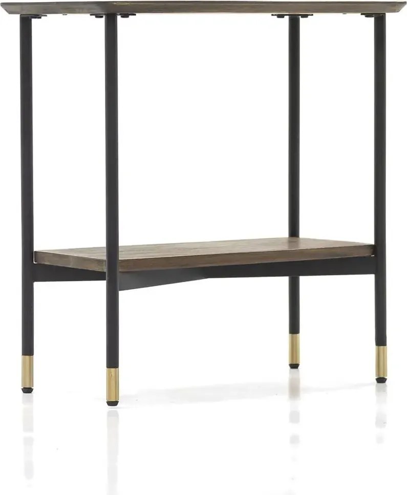 Odkladací stolík Maze 60 cm z masívu hnedý/čierny