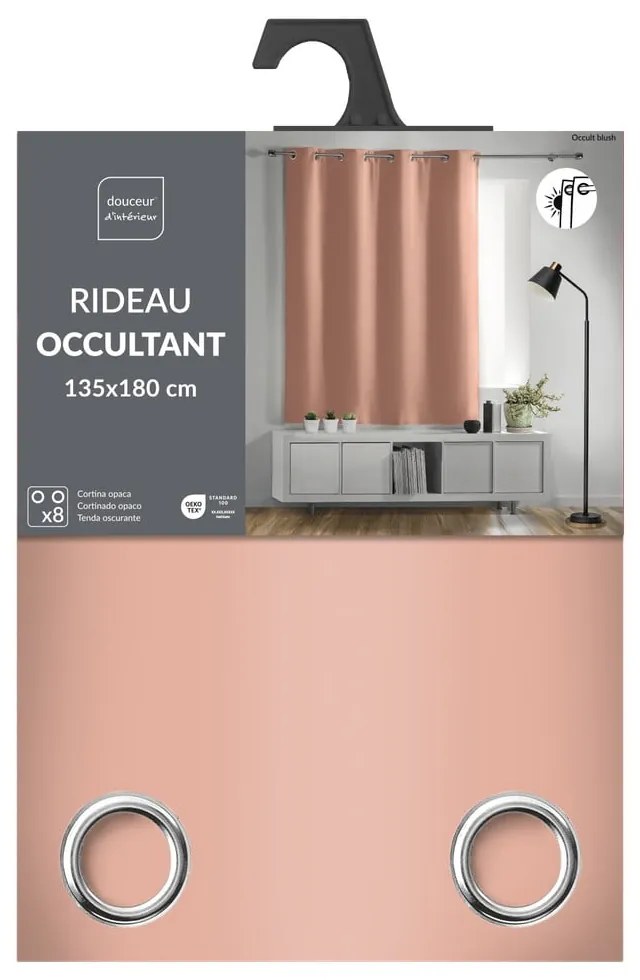 Ružový zatemňovací záves 135x180 cm Occult – douceur d'intérieur