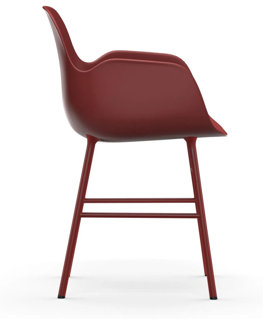 Stolička Form Armchair – červená/oceľ