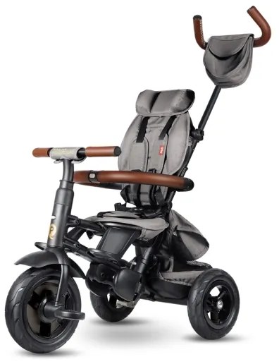 QPlay - Detská trojkolka 6v1 RITO DELUXE sivá