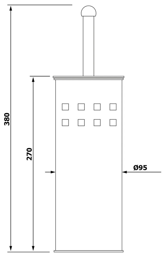 AQUALINE 04002W Simple line WC kefa valcová s otvormi, biela