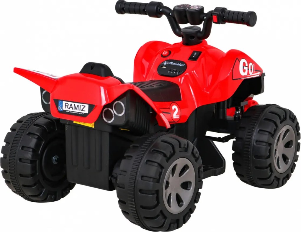 Ramiz Najrýchlejšia batériová štvorkolka pre deti Červená + 25W motor