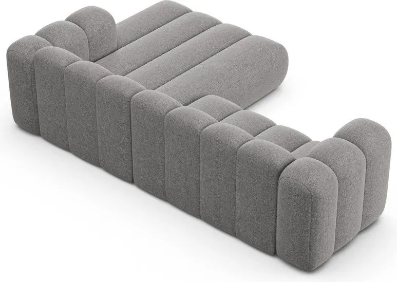 Sivá ženilková rohová pohovka (pravý roh/s leňoškou) Lupine – Micadoni