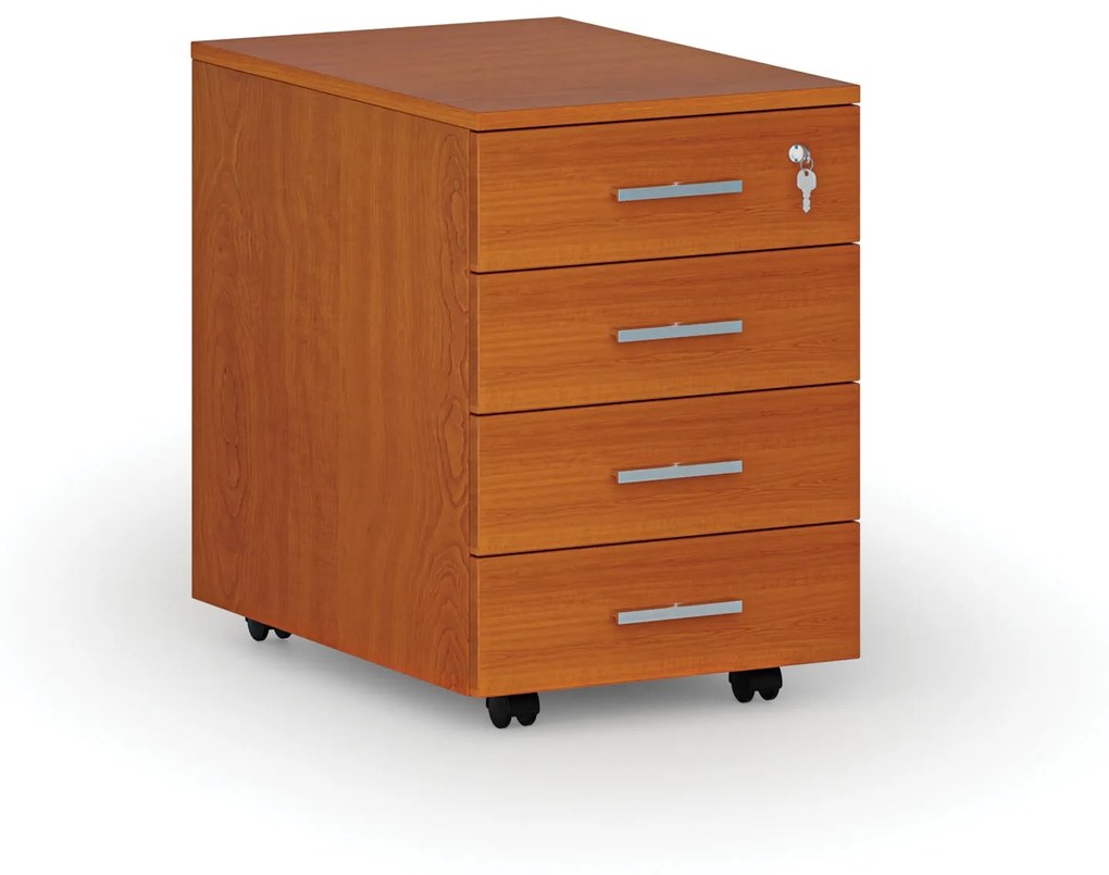 Kancelársky mobilný kontajner PRIMO WOOD, 4 zásuvky, čerešňa